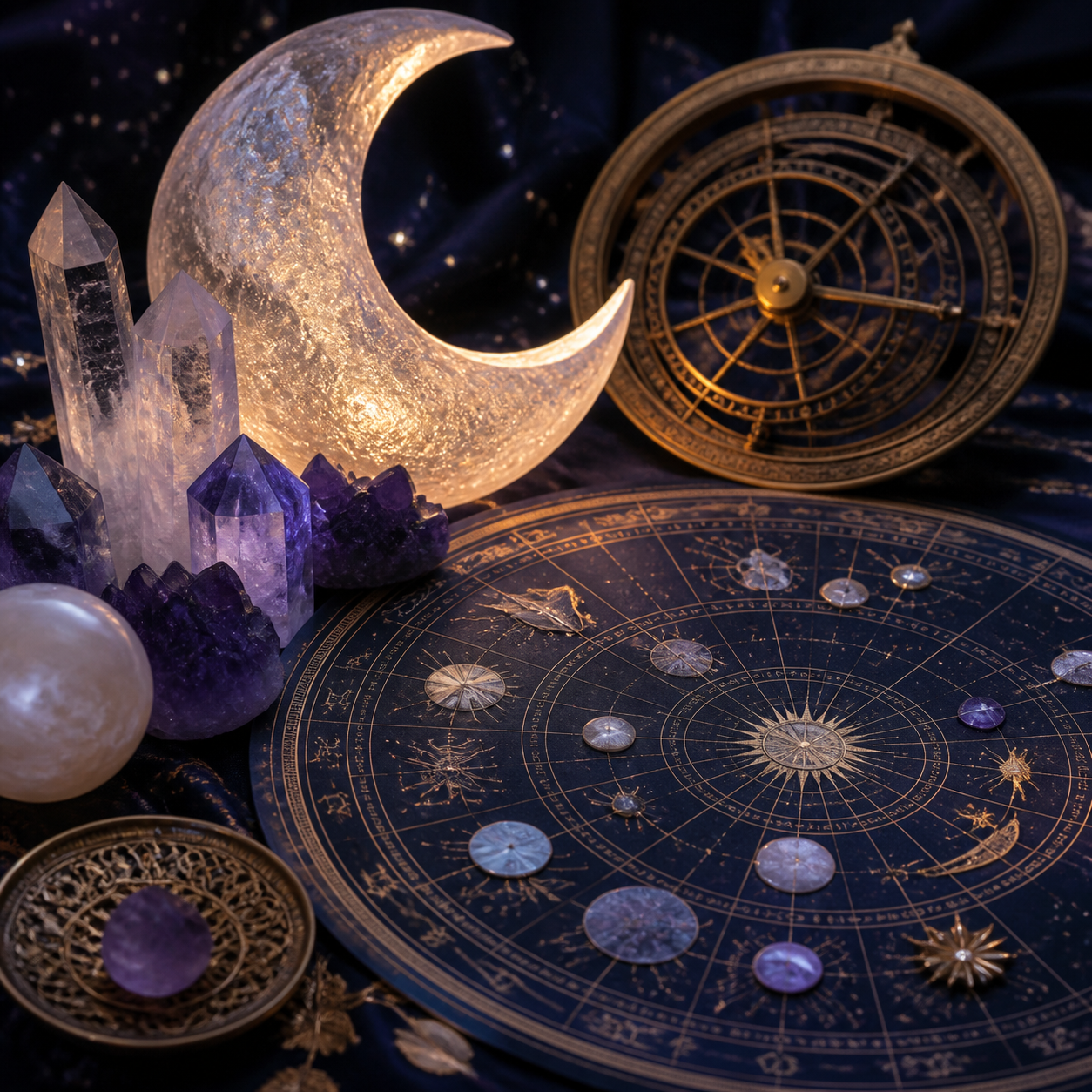Moon phases and astrology chart